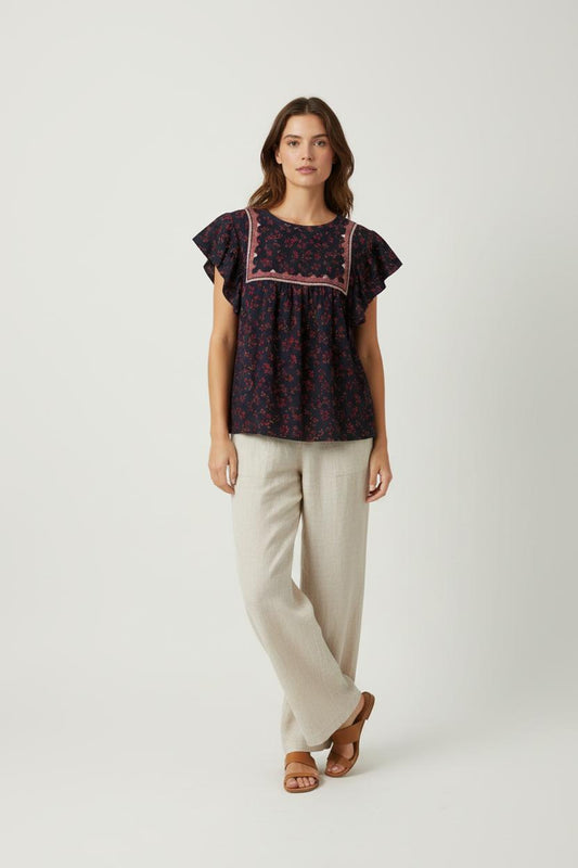 Blouse Noire et Bordeaux - Taille S/36