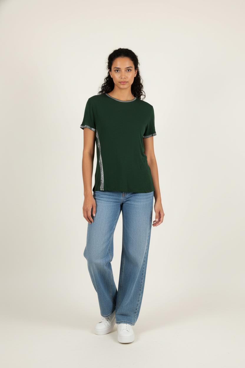 Tee-shirt Vert et Argenté - Taille XS/34