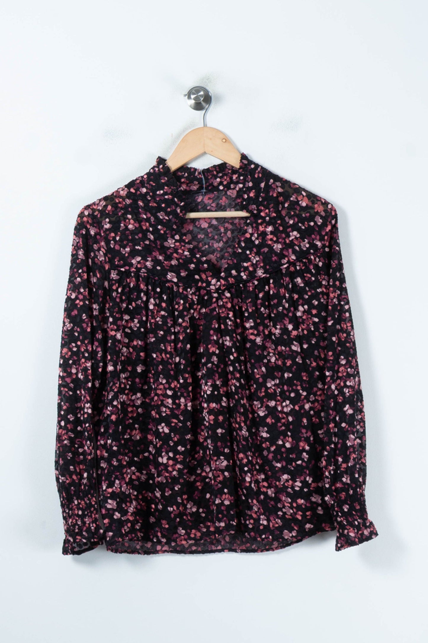 Blouse Noire et Rose - Taille M/38