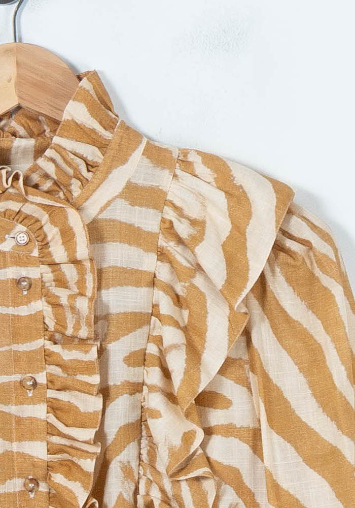 Blouse Beige et Blanche - Taille S/36