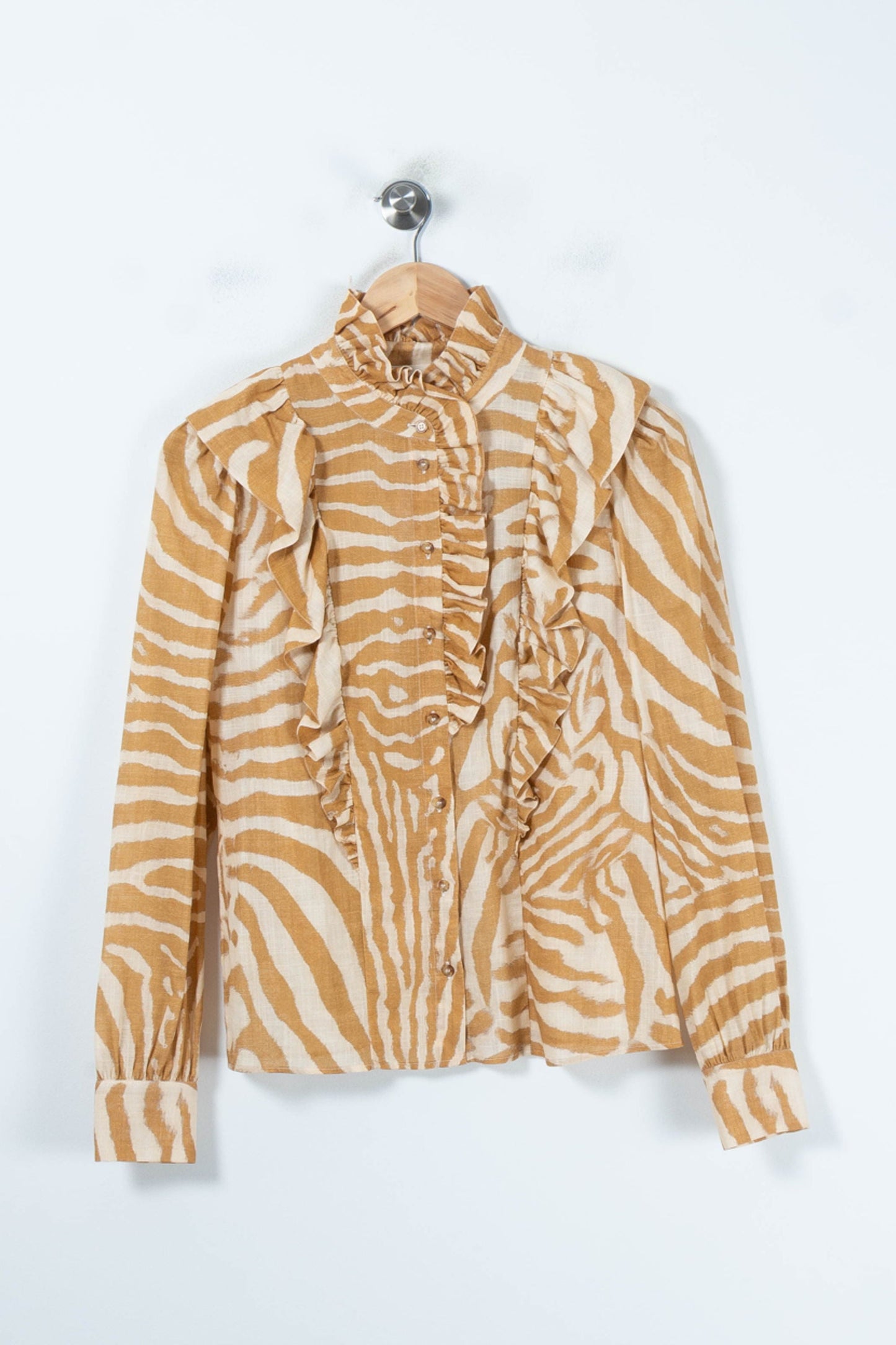 Blouse Beige et Blanche - Taille S/36