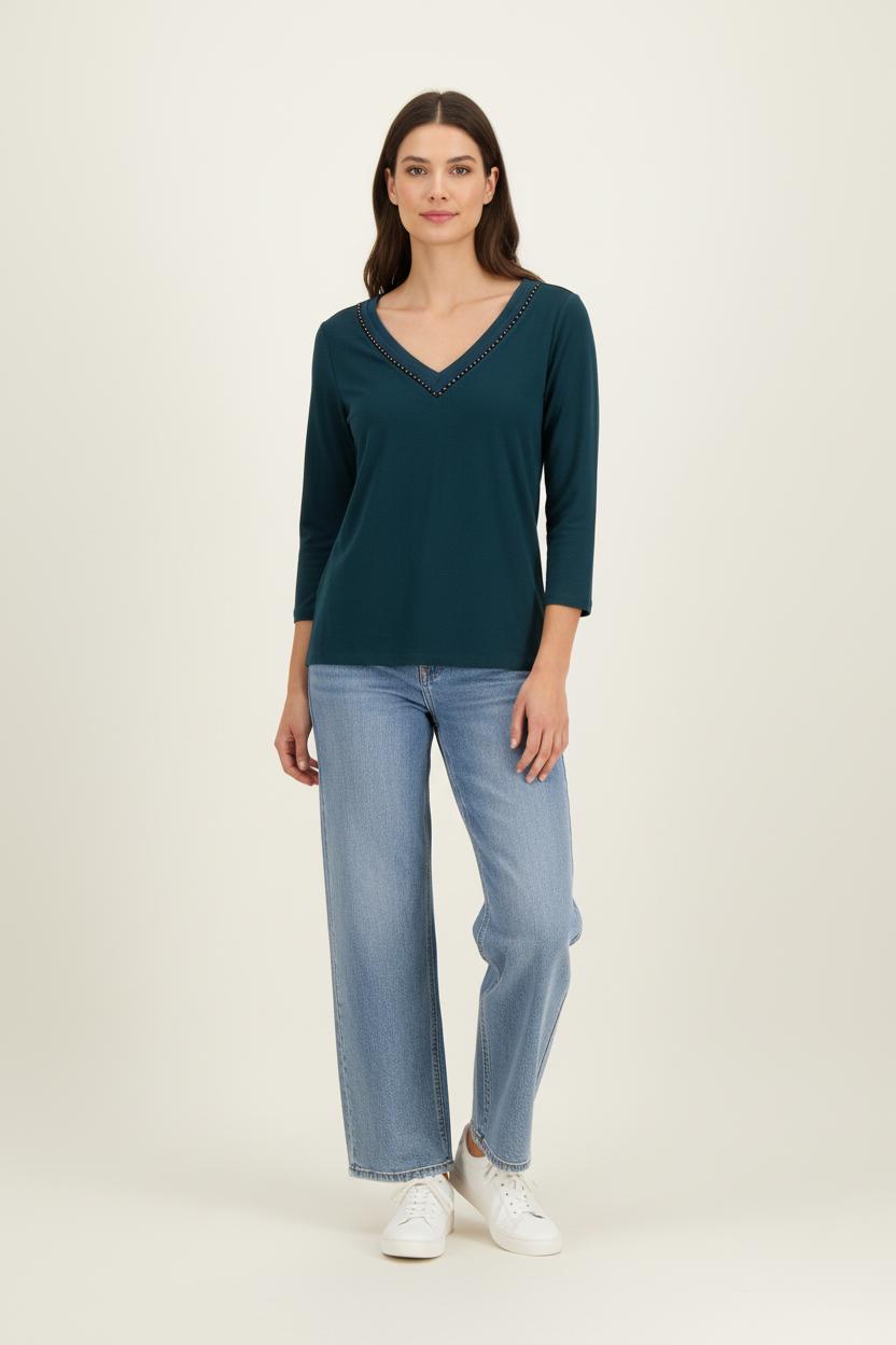 Tee-shirt Manches Longues Vert - Taille L/40