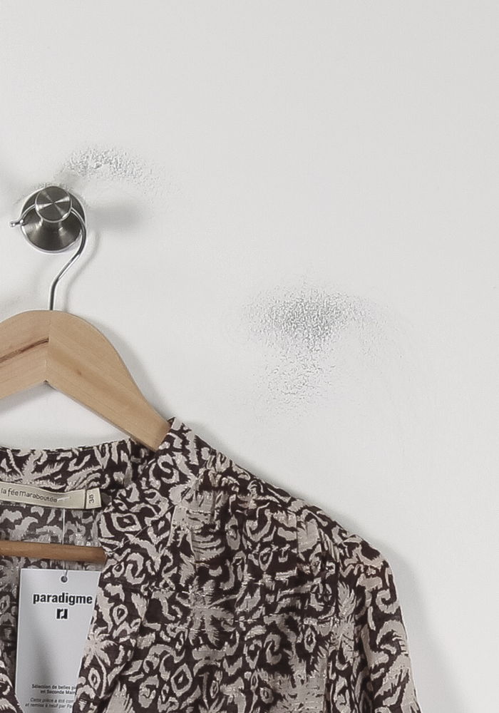 Blouse marron et beige - Taille M/38