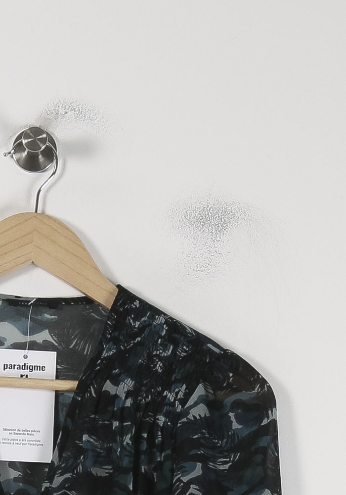 Blouse Bleue et Noire - Taille XS/34