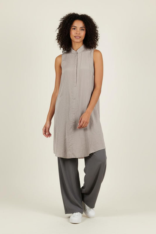 Blouse Sans Manches Grise - Taille XS/34