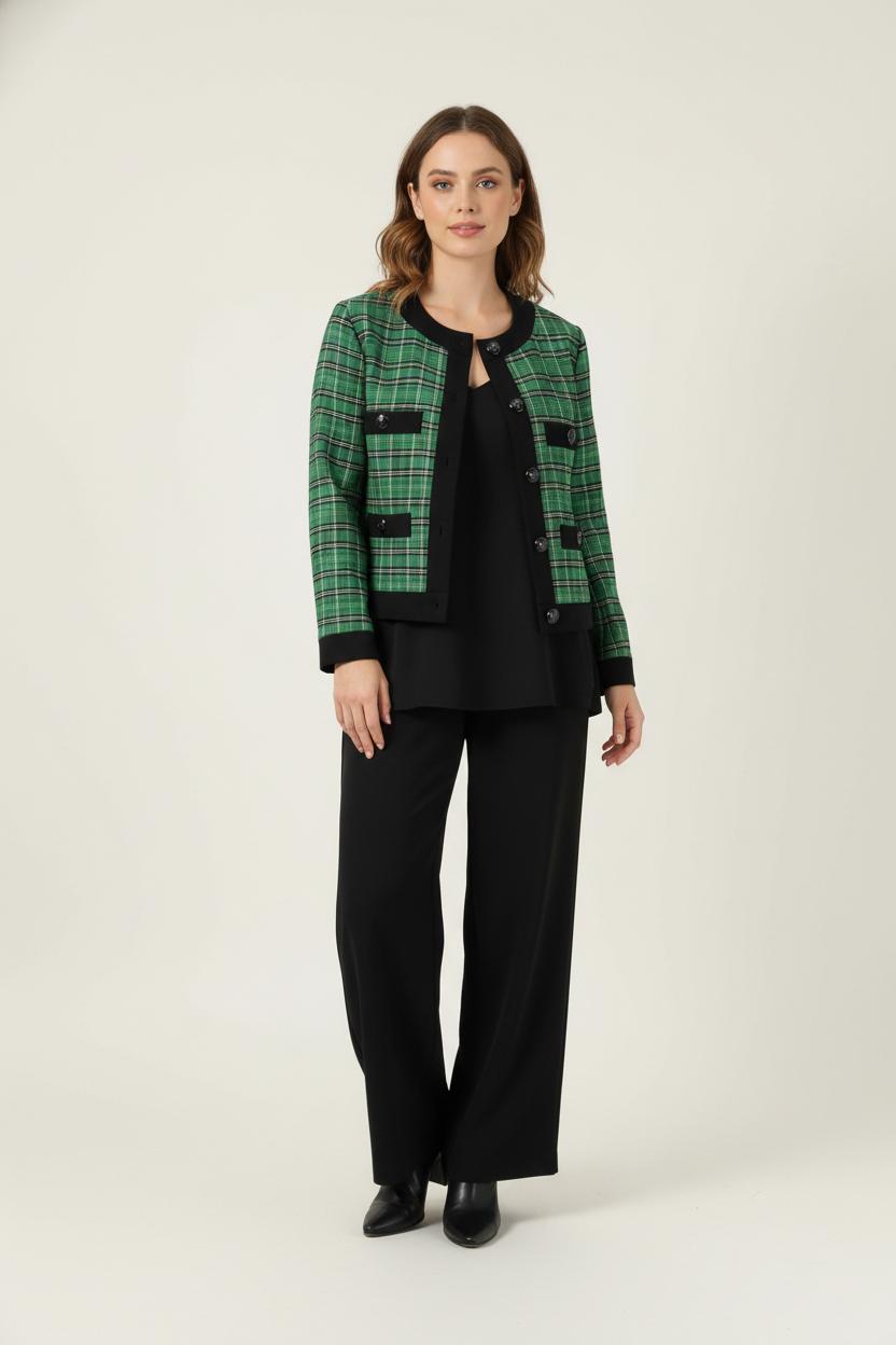 Veste Courte Verte et Noire - Taille L/40