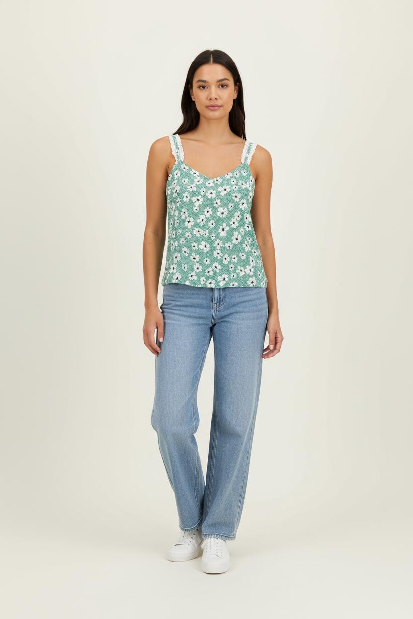 Caraco Vert et Blanc - Taille M/38