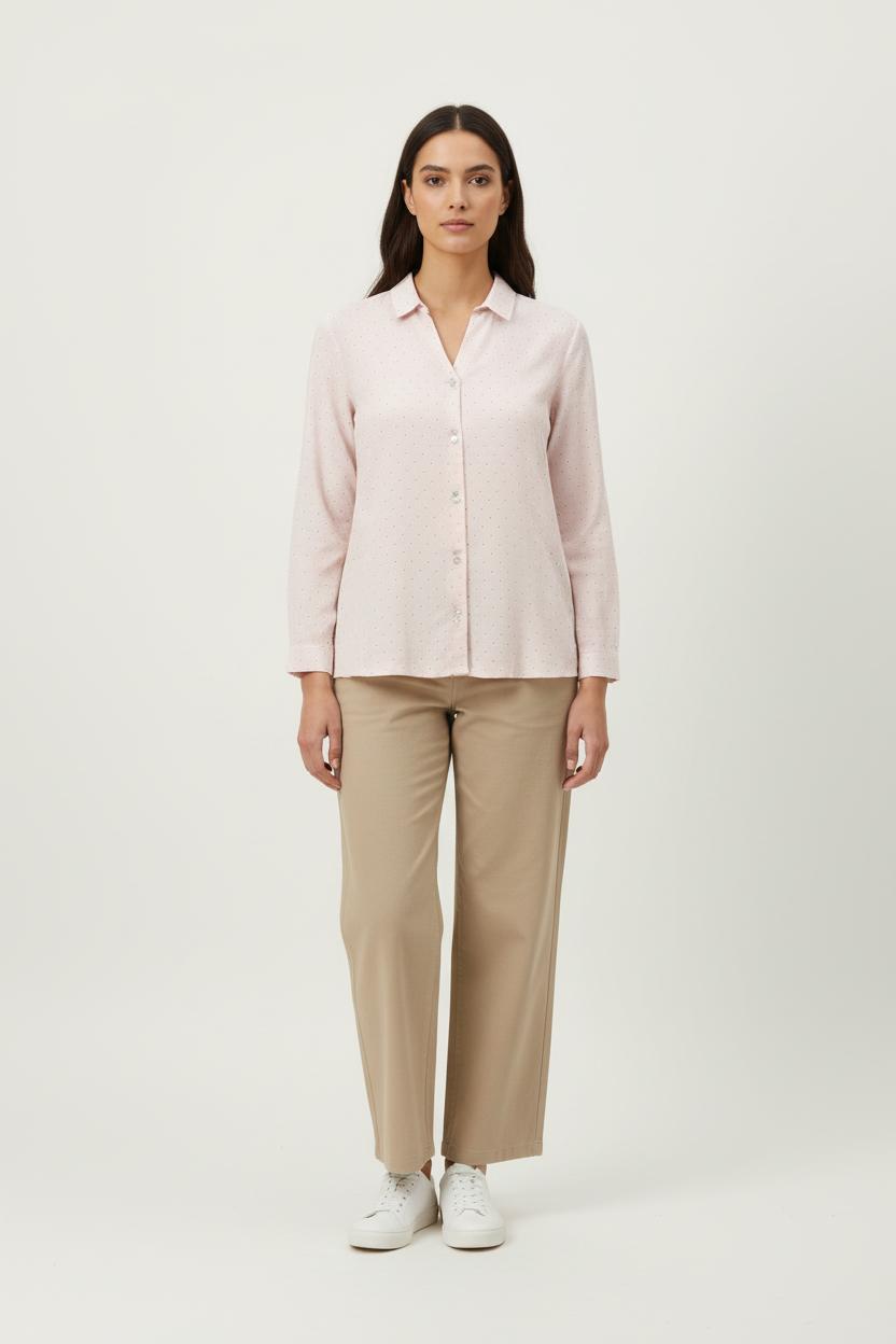 Chemise Rose à Pois Blancs - Taille S/36