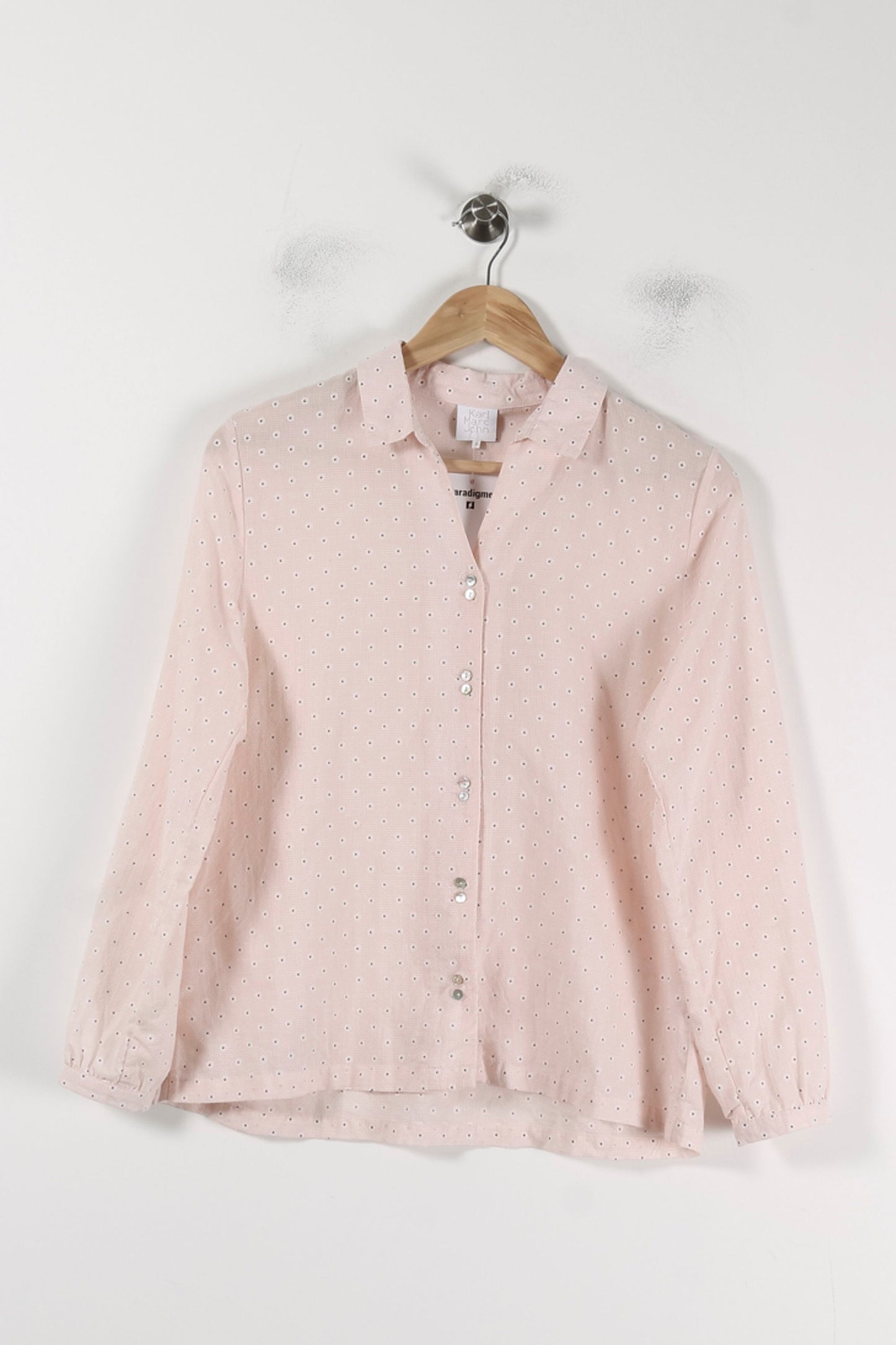 Chemise Rose à Pois Blancs - Taille S/36