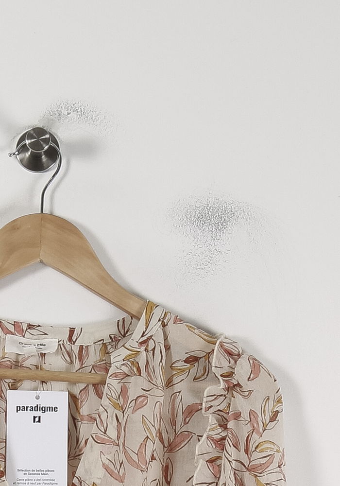 Blouse Imprimée Beige et Marron - Taille M/38