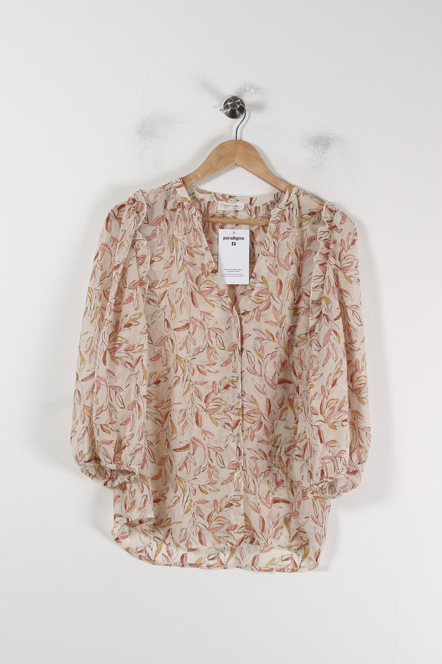 Blouse Imprimée Beige et Marron - Taille M/38