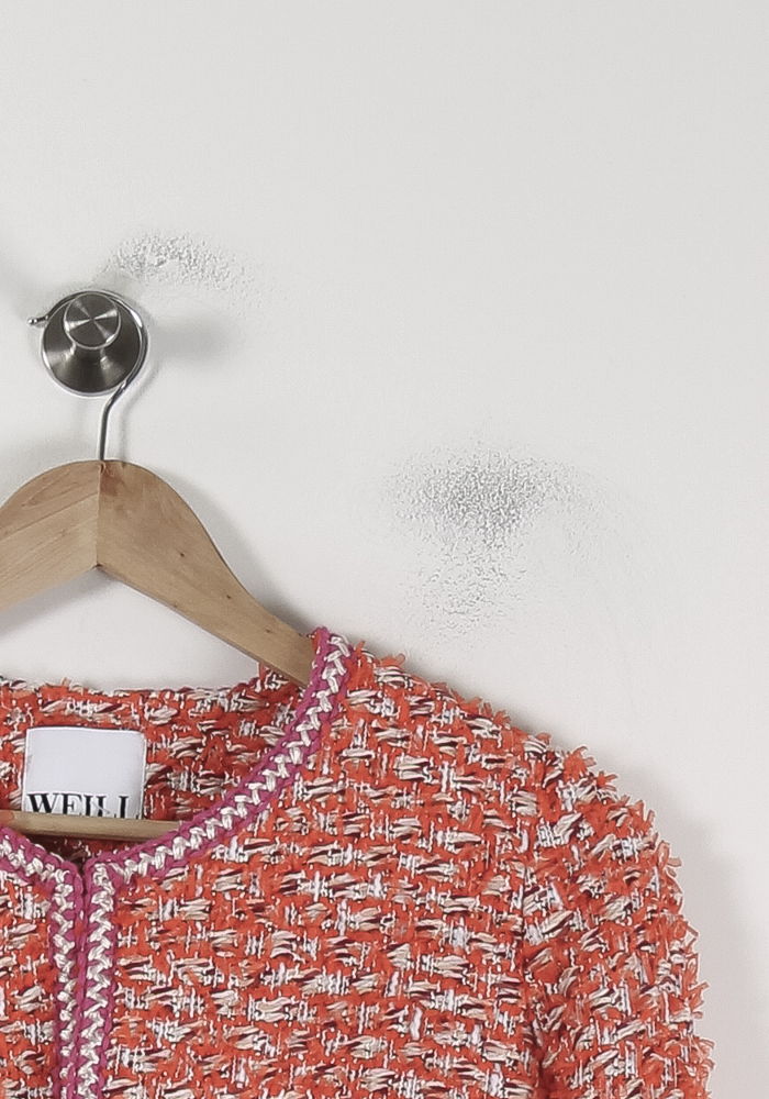 Veste Courte en Tweed Orange et Rose - Taille S/36