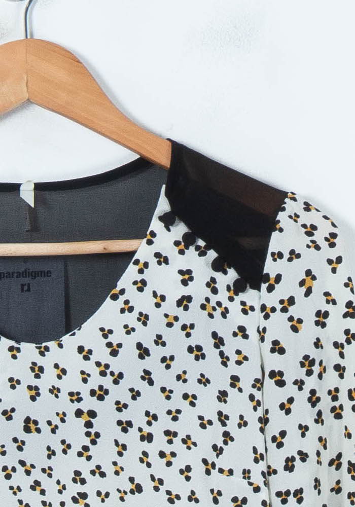 Blouse Blanche et Noire - Taille XS/34