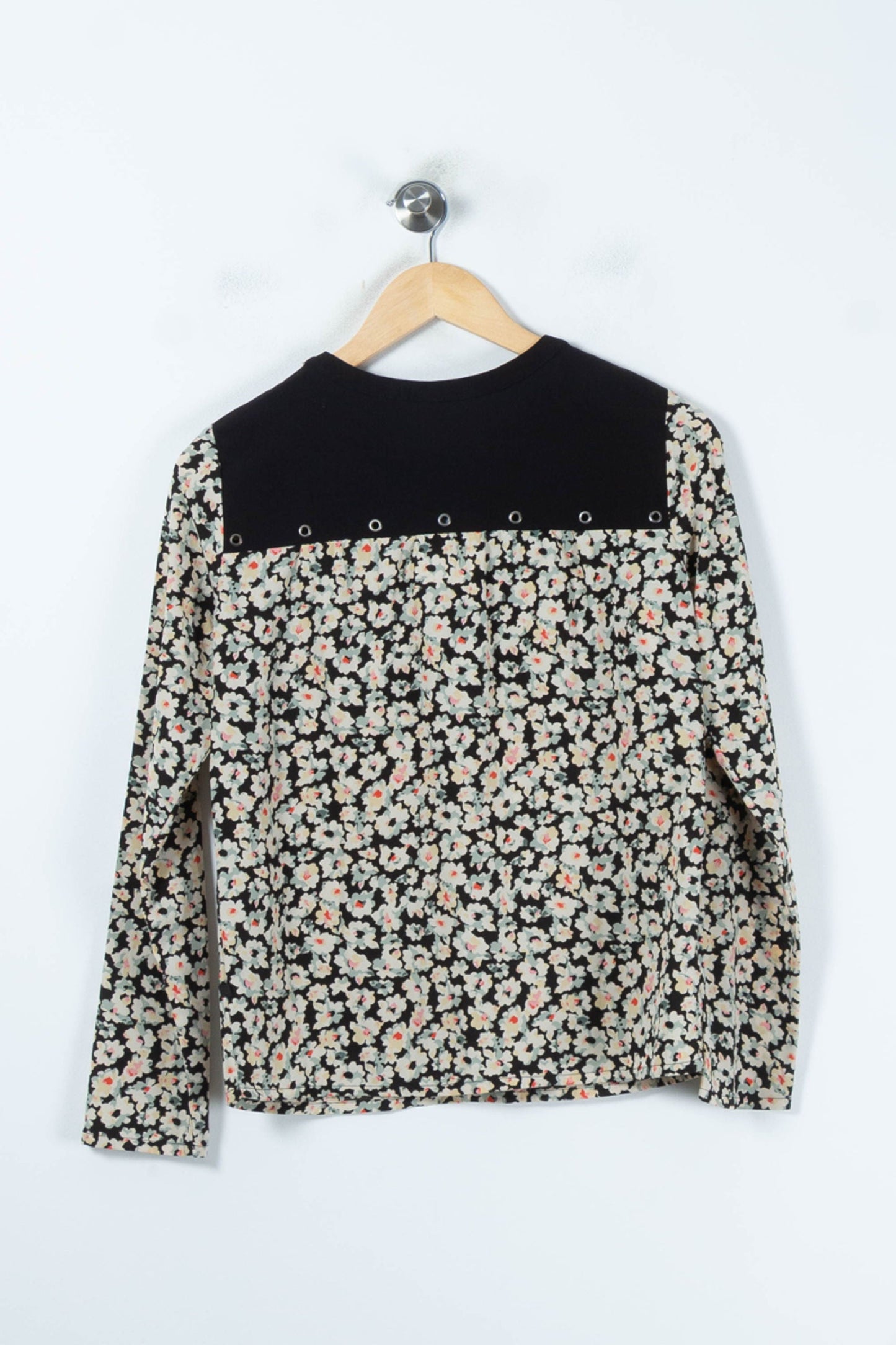 Blouse Fleurie Noire et Blanche - Taille XS/34