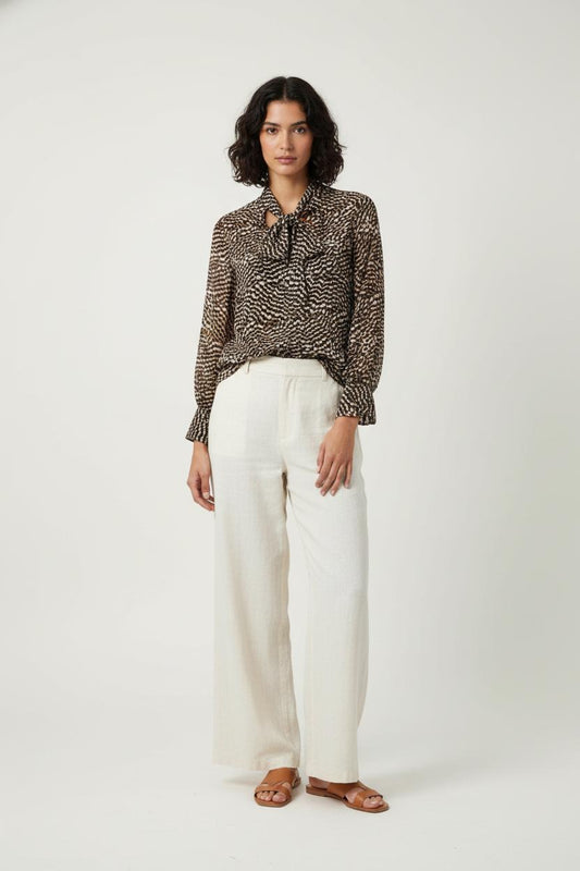 Blouse Marron et Blanche - Taille XXL/44