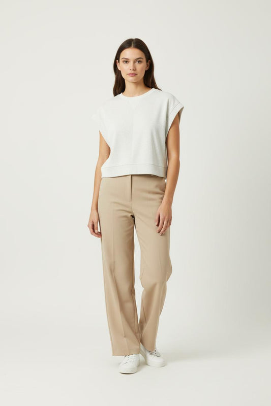 Sweat Sans Manches Beige - Taille XS/34