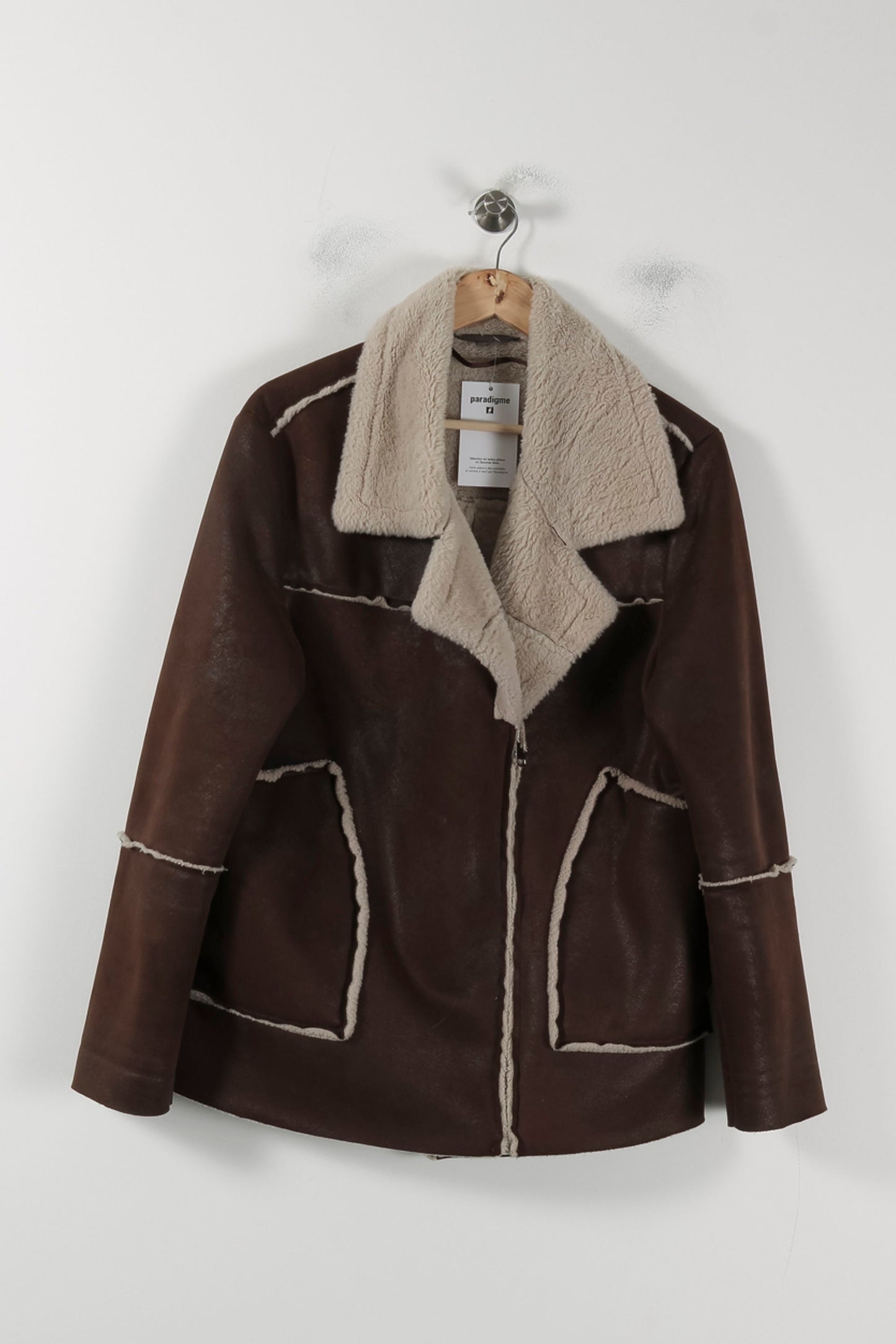 Gilet Aviateur Marron et Beige - Taille L/40