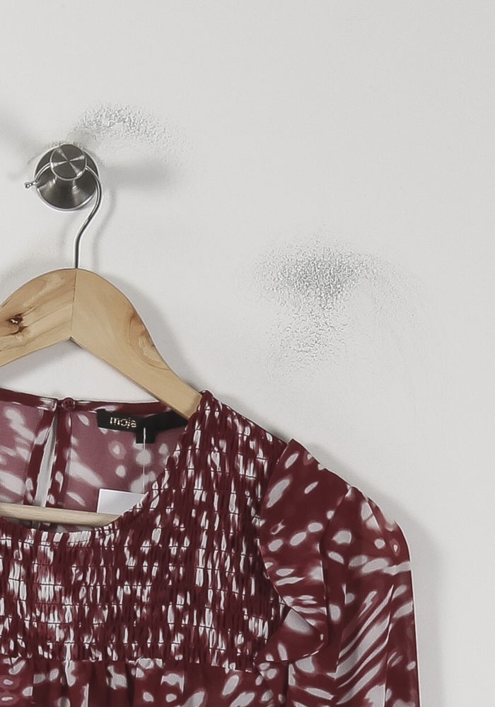 Blouse Bordeaux et Blanche - Taille S/36