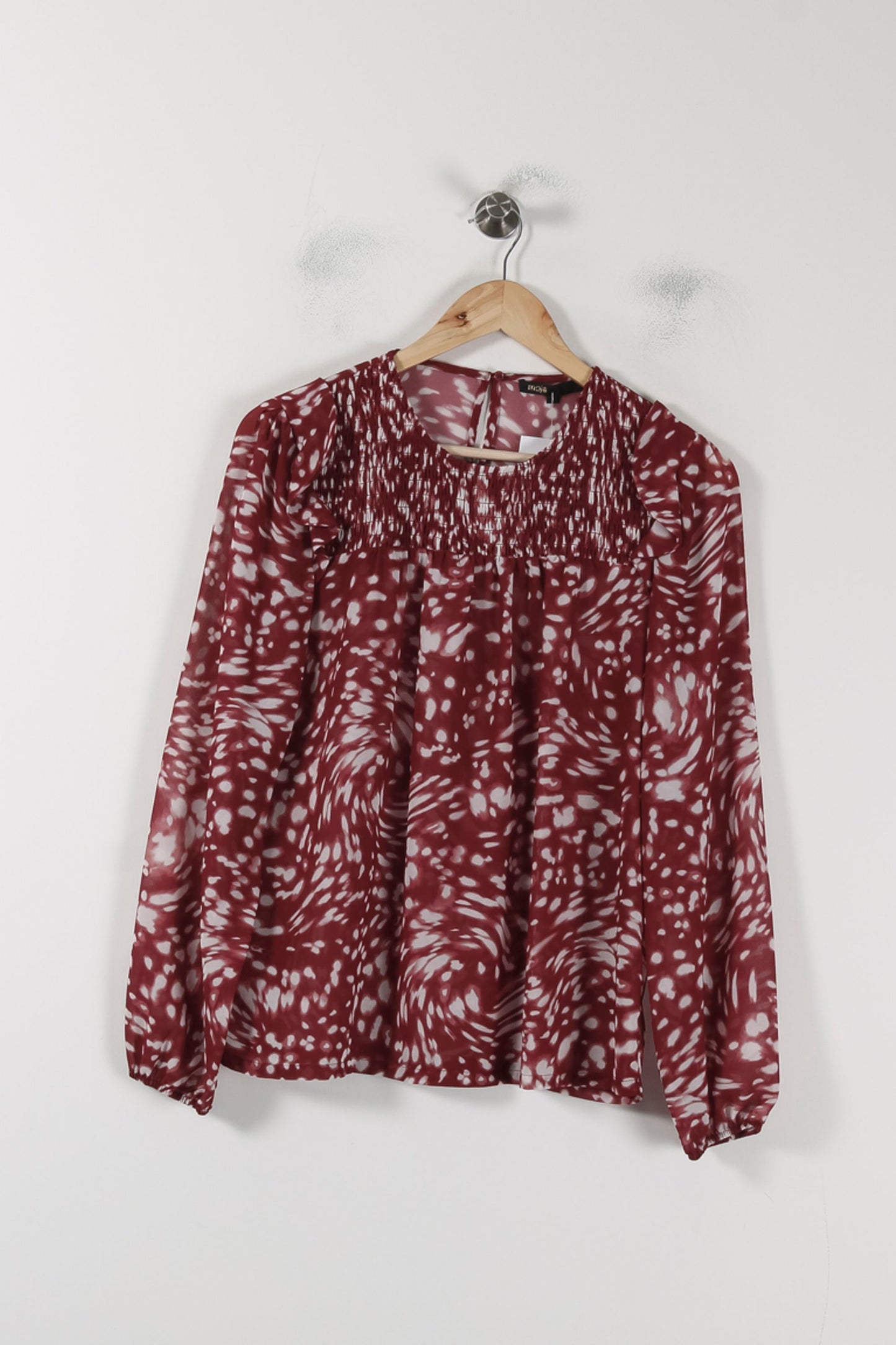 Blouse Bordeaux et Blanche - Taille S/36