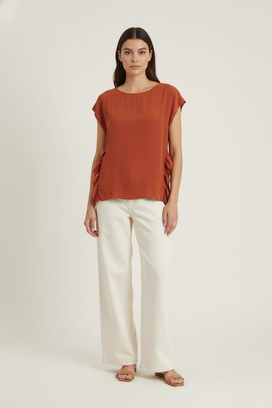 Blouse orange - Taille S/36