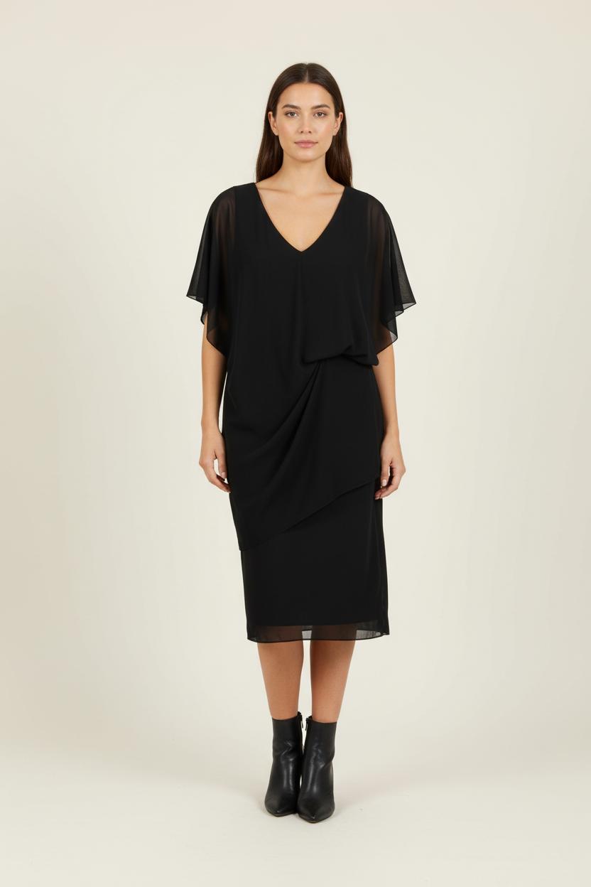 Robe Drapée Noire - Taille XS/34