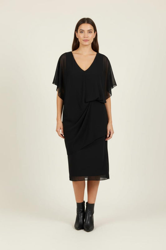 Robe Drapée Noire - Taille XS/34