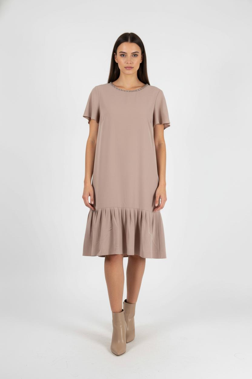 Robe Volantée Beige - Taille M/38