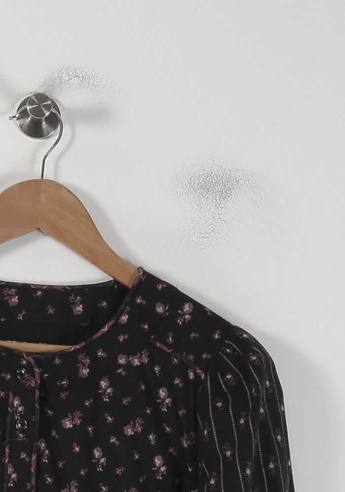 Blouse Noire et Rose - Taille L/40