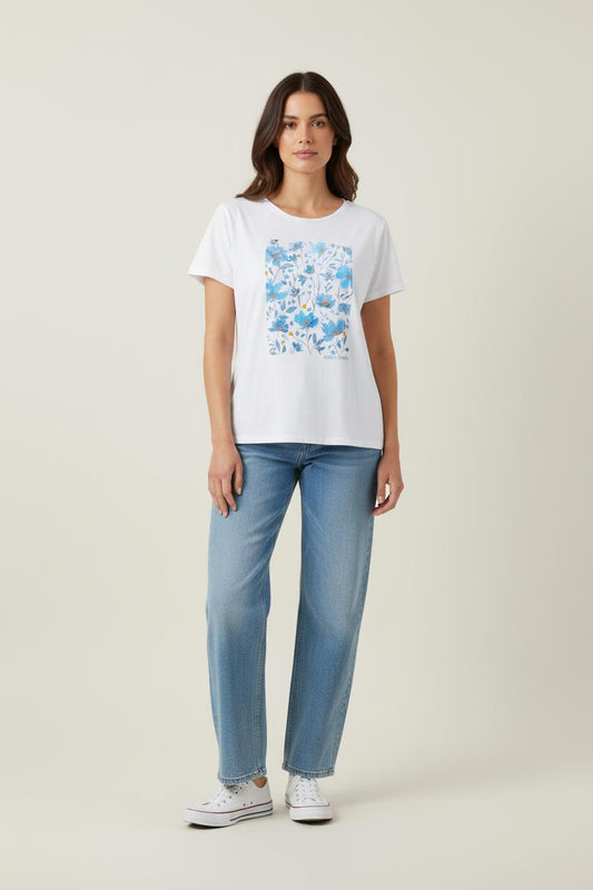 Tee-shirt Blanc et Bleu - Taille XXXL/46
