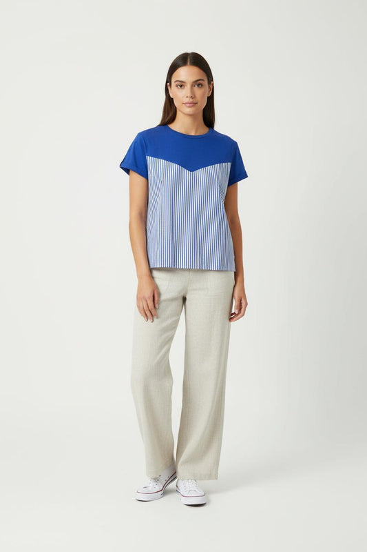 Tee-shirt Bleu et Blanc - Taille S/36