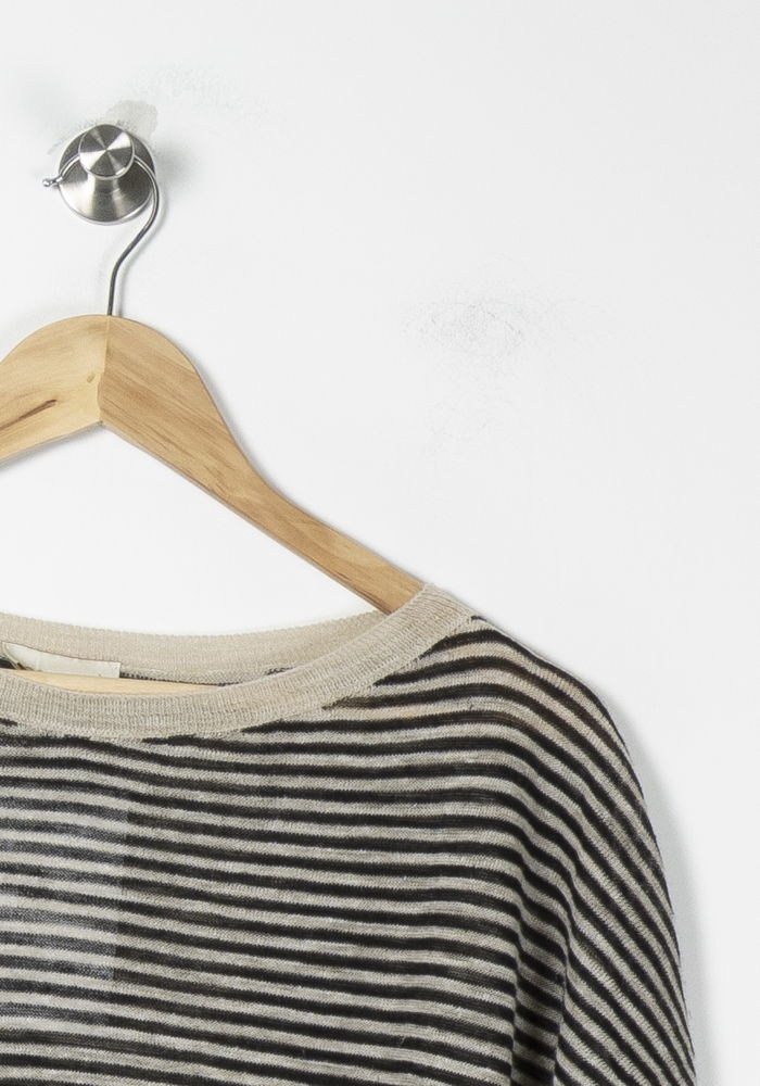 Tee-shirt Rayé Beige et Noir - Taille S/36