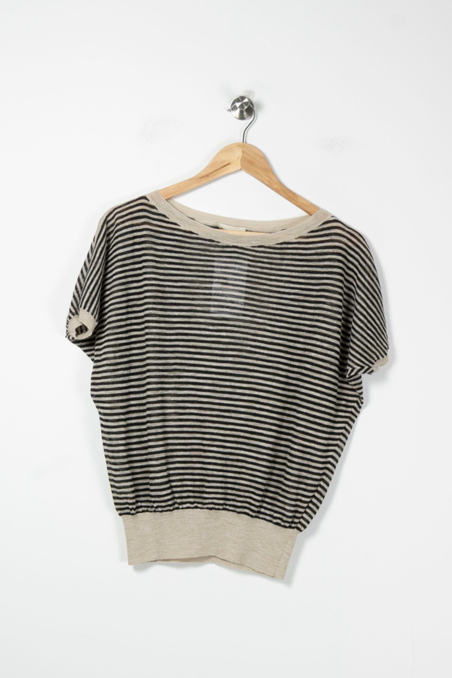 Tee-shirt Rayé Beige et Noir - Taille S/36
