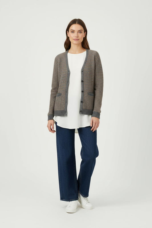 Cardigan Gris et Marron - Taille M/38