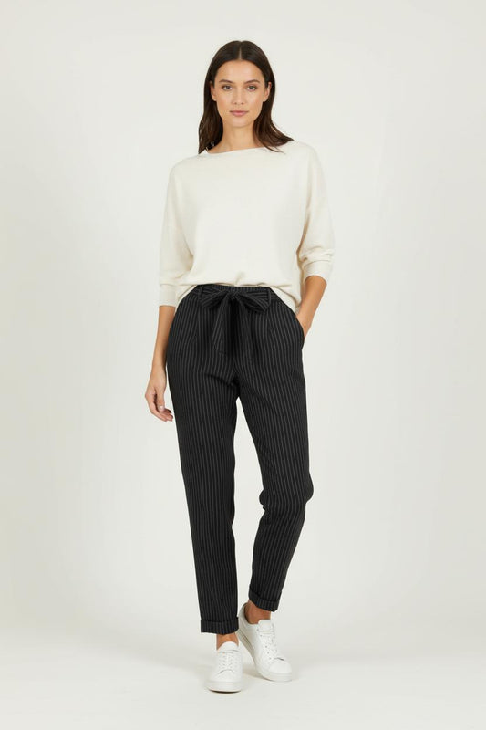 Pantalon à Rayures Bleu Marine et Blanc - Taille S/36