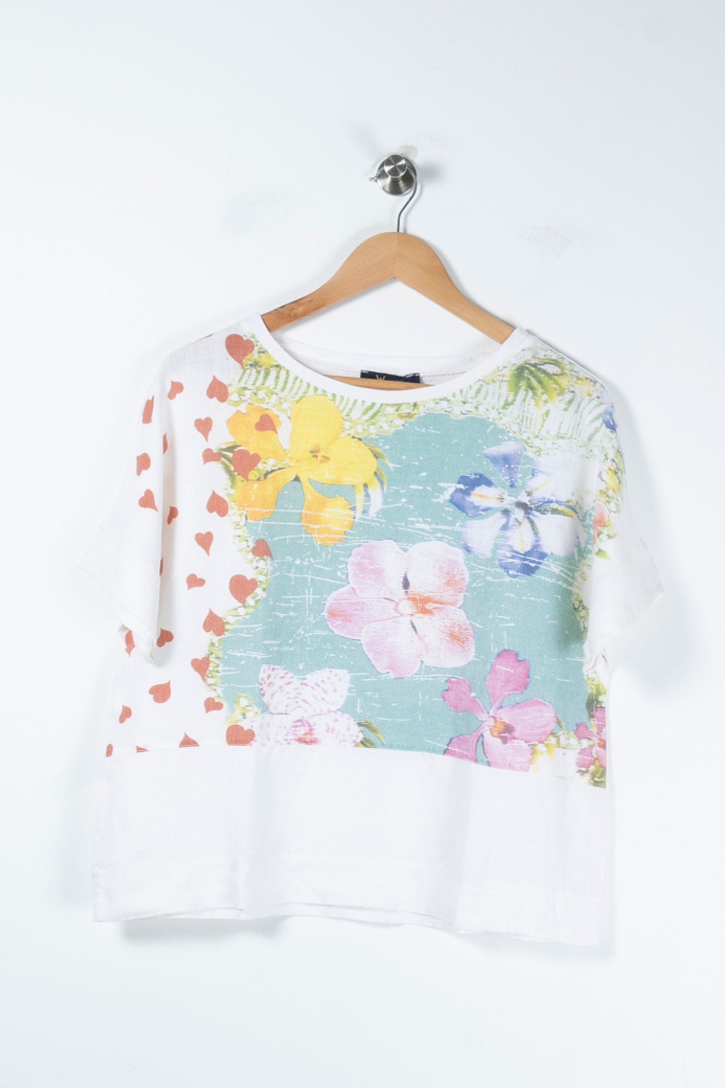 T-shirt Blanc et Vert - Taille M/38