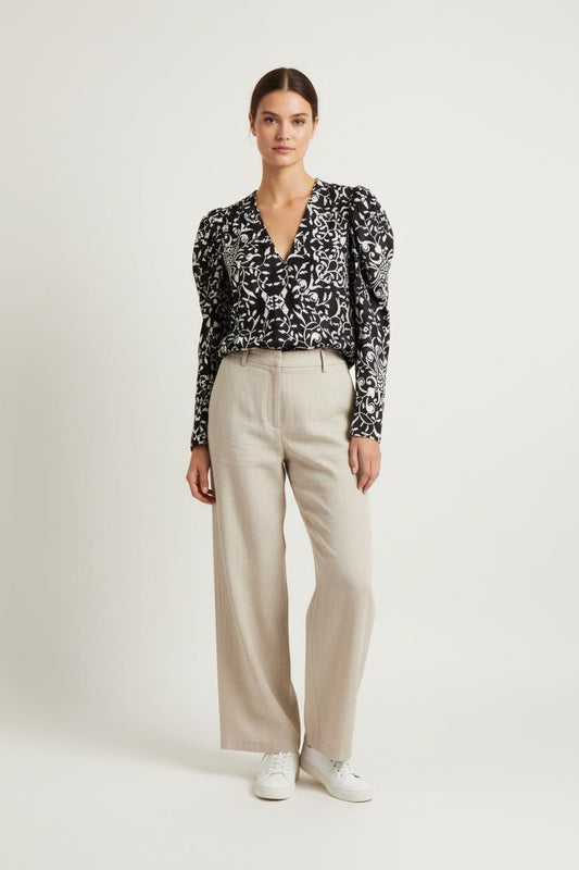 Blouse Noire et Blanche - Taille L/40