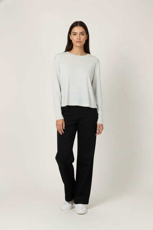 Tee-shirt Manches Longues Gris - Taille S/36