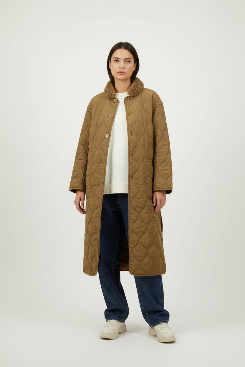 Manteau Matelassé Marron - Taille S/36