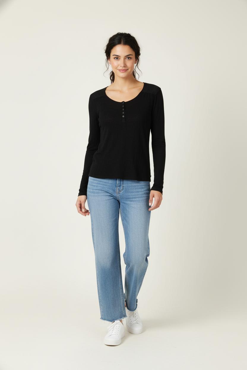 Henley Noir - Taille S/36