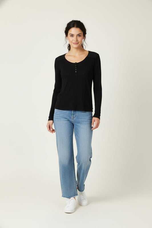 Henley Noir - Taille S/36