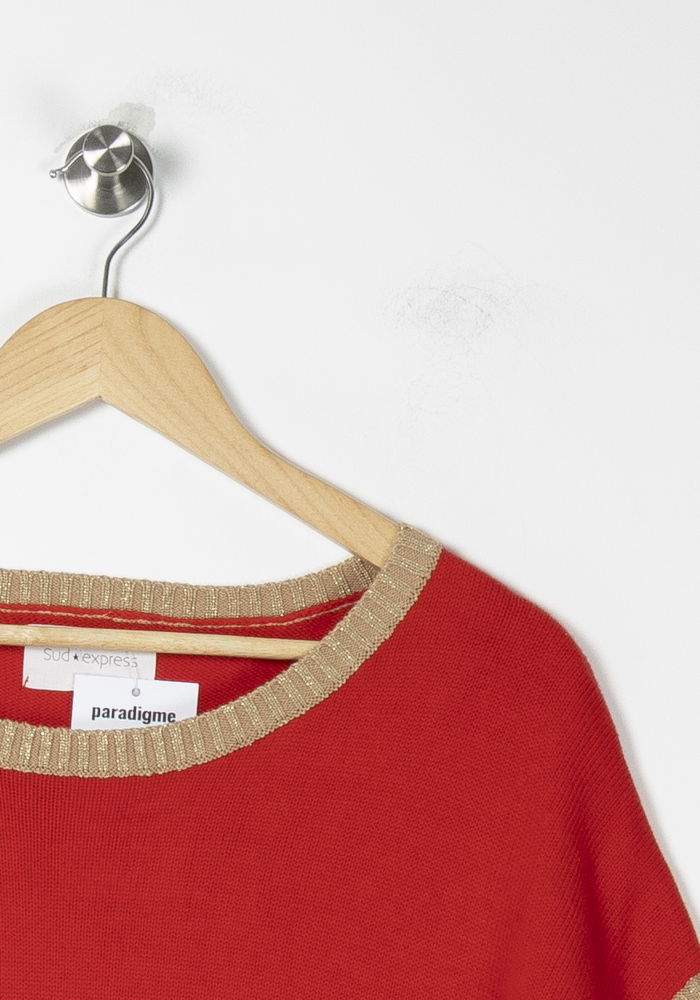 Pull Rouge et Beige - Taille M/38