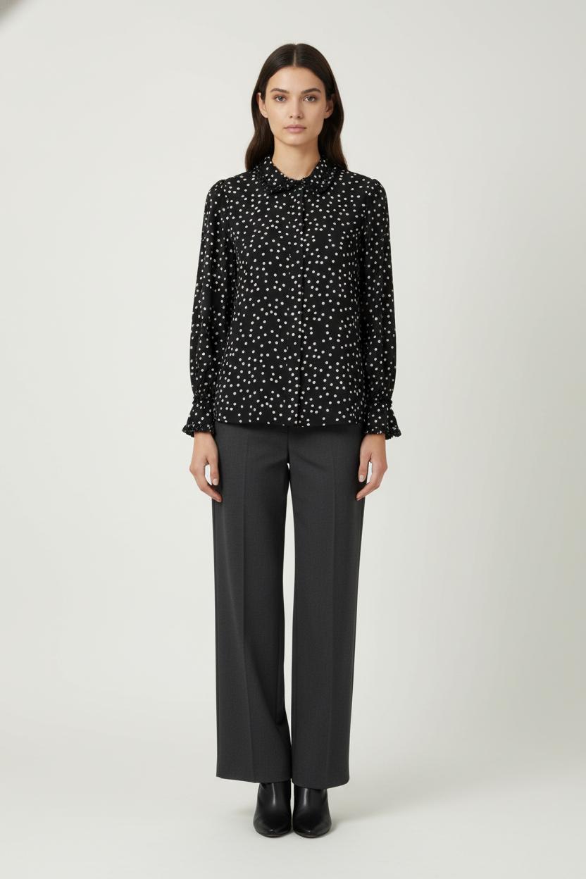 Blouse Noire et Blanche - Taille S/36