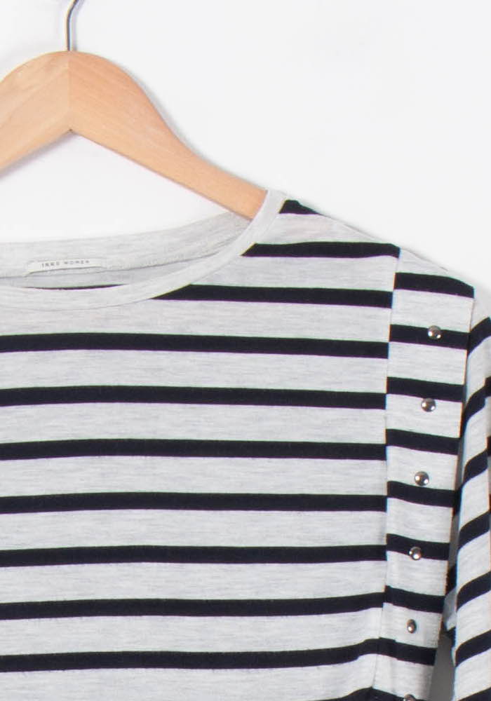 Marinière Blanche et Noire - Taille XS/34