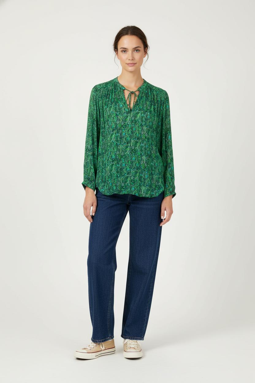 Blouse Jacquard Verte - Taille XL/42