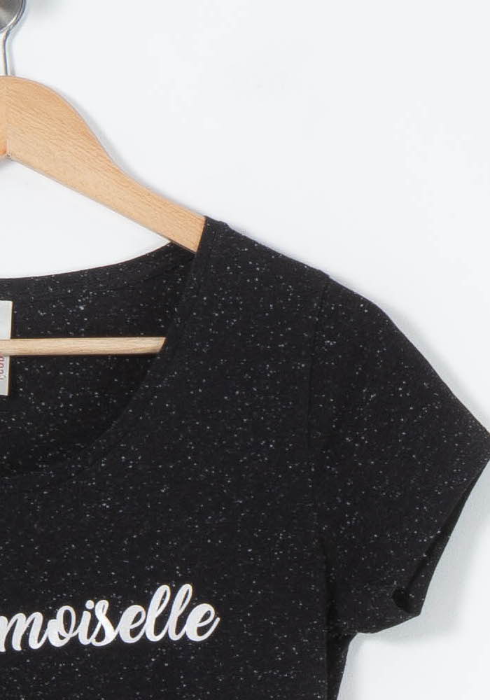 Tee-shirt Noir Moucheté - Taille S/36