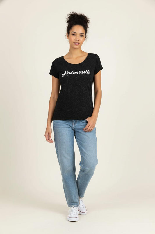 Tee-shirt Noir Moucheté - Taille S/36