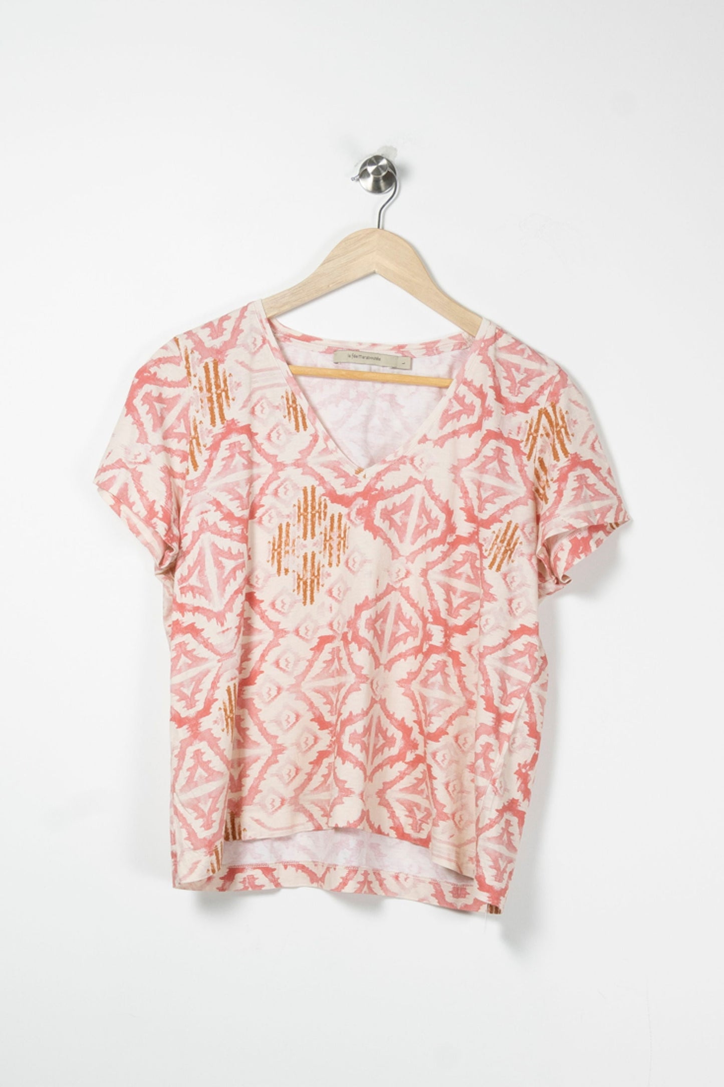 Tee-shirt Rose et Blanc - Taille L/40