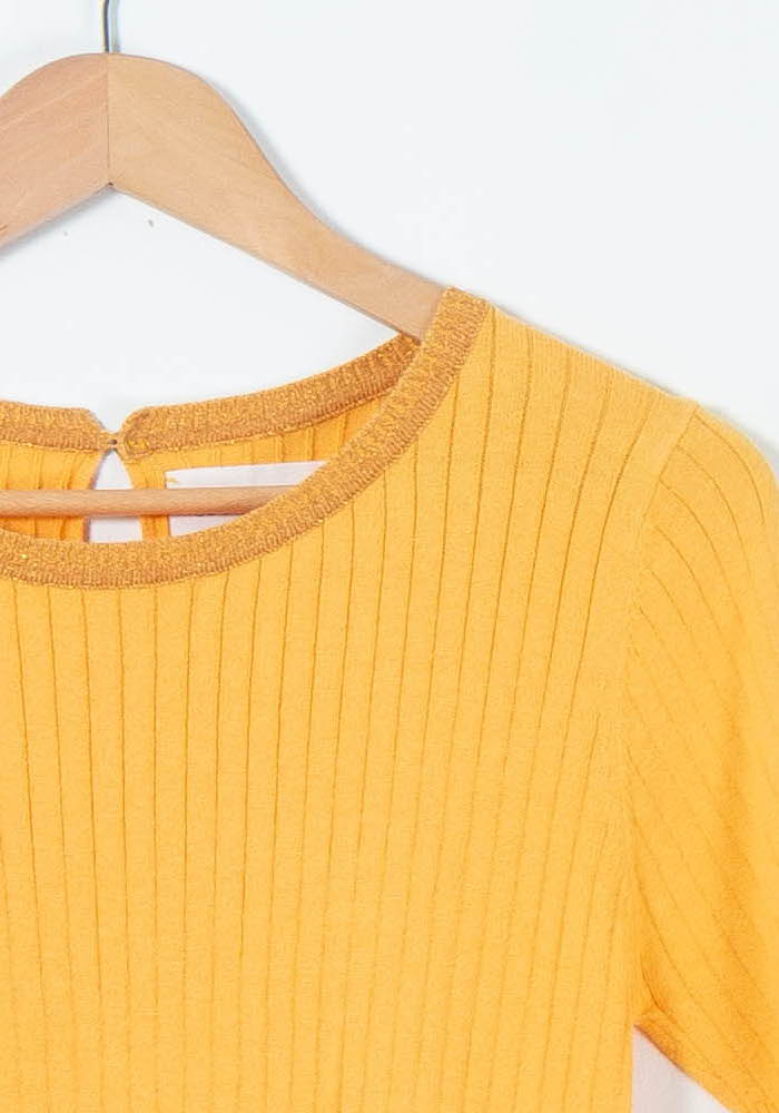 Pull Côtelé Orange - Taille S/36