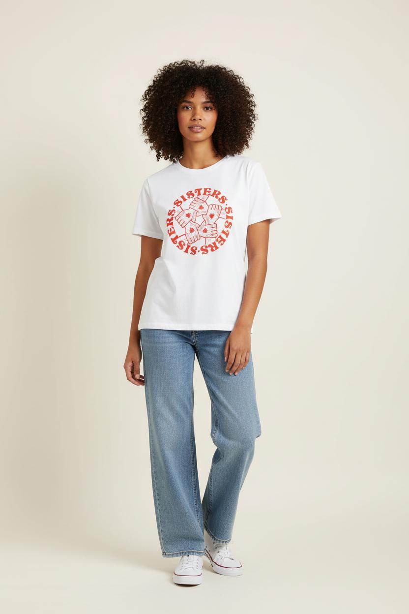 Tee-shirt Blanc et Rouge - Taille L/40