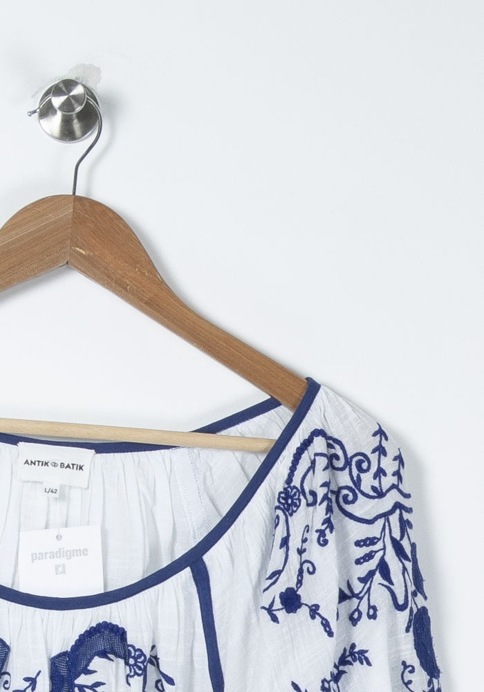 Blouse Blanche et Bleue - Taille XL/42